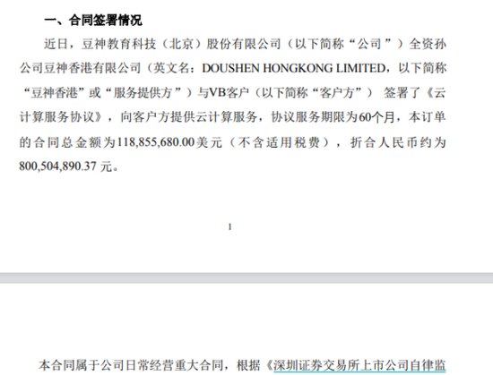 300010,公告8亿元云计算大单!股价近期涨超120%!